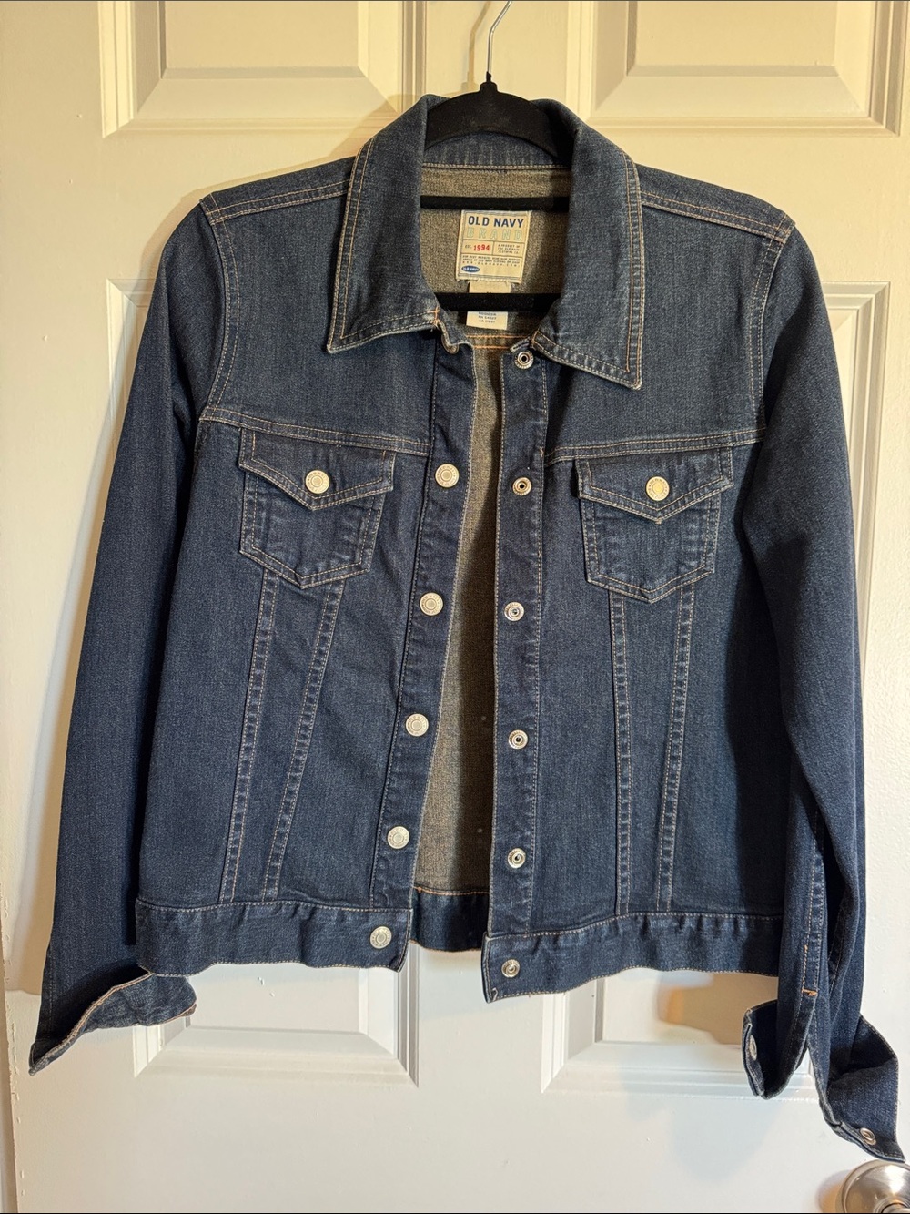 Old Navy Women's Indigo Blue Denim Jacket - Button Front Trucker